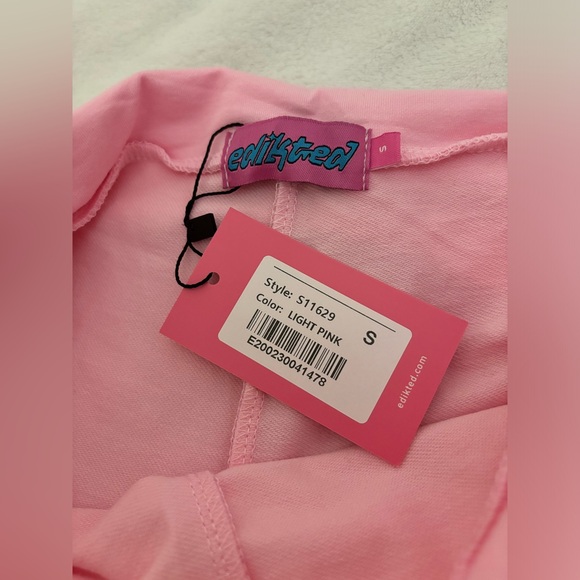 BRAND NEW light pink edikted foldover flare leggings - Picture 3 of 3